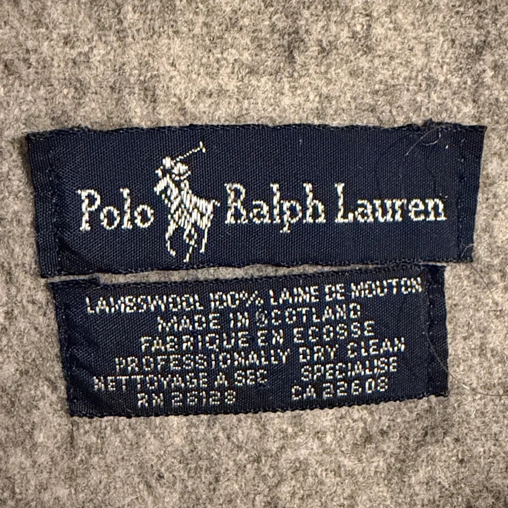 Polo Ralph Lauren Gray Flannel Lambswool Fringed Scarf
